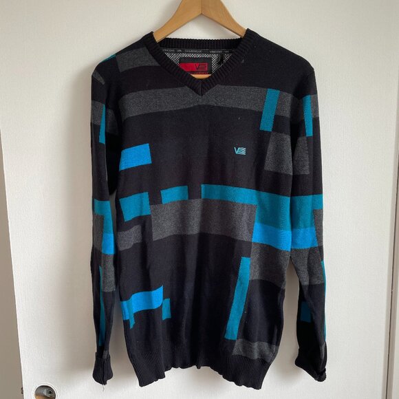 Vincent d'Amérique - Color Block V-Neck Sweater *NWT* - Picture 1 of 7